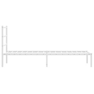 Kovový rám postele s čelem bílý 80 x 200 cm - obrázek 6