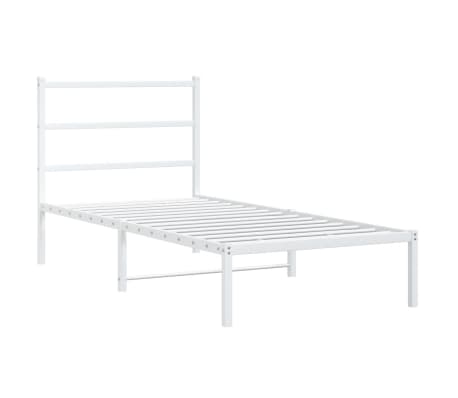 vidaXL Metal Bed Frame without Mattress with Headboard White 90x190cm