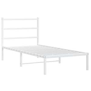 vidaXL Metal Bed Frame without Mattress with Headboard White 90x190cm