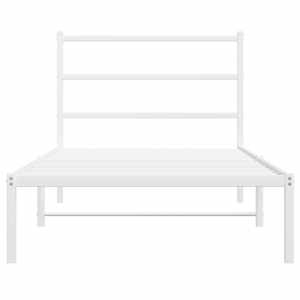 Kovový rám postele s čelem bílý 107 x 203 cm - obrázek 5