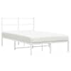 vidaXL metallist voodiraam peatsiga, valge, 120x190 cm