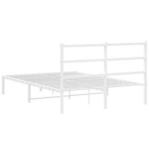 Kovový rám postele s čelem bílý 135 x 190 cm - obrázek 7