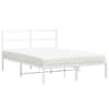 vidaXL metallist voodiraam peatsiga, valge, 140x190 cm