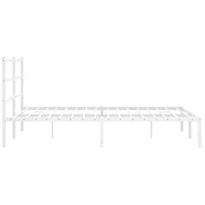Kovový rám postele s čelem bílý 160 x 200 cm - obrázek 6
