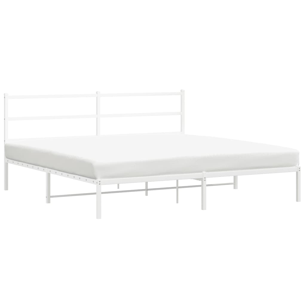 vidaXL Bedframe met hoofdbord metaal wit 183x213 cm, foto 3