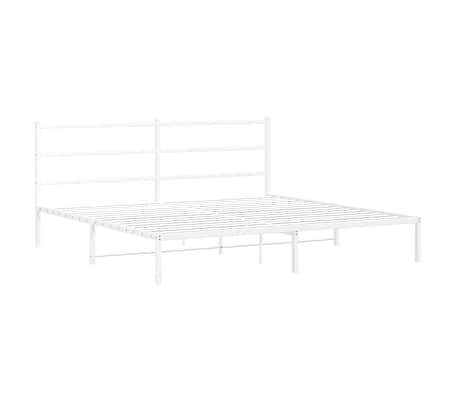 vidaXL Cadre de lit m&eacute;tal sans matelas et t&ecirc;te de lit blanc 200x200 cm