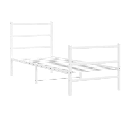 vidaXL Bettgestell mit Kopf- und Fu&szlig;teil Metall&nbsp;Wei&szlig; 75x190 cm