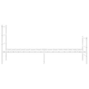 Kovový rám postele s hlavovým a nožním čelem bílý 80 x 200 cm - obrázek 6