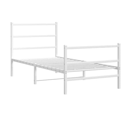 vidaXL Bettgestell mit Kopf- und Fu&szlig;teil Metall&nbsp;Wei&szlig; 90x200 cm
