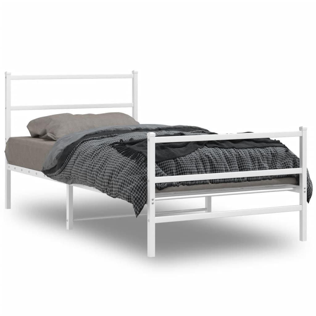 Metalni okvir kreveta s uzglavljem i podnožjem bijeli 100x200cm Kreveti i dodaci za krevete Naručite namještaj na deko.hr