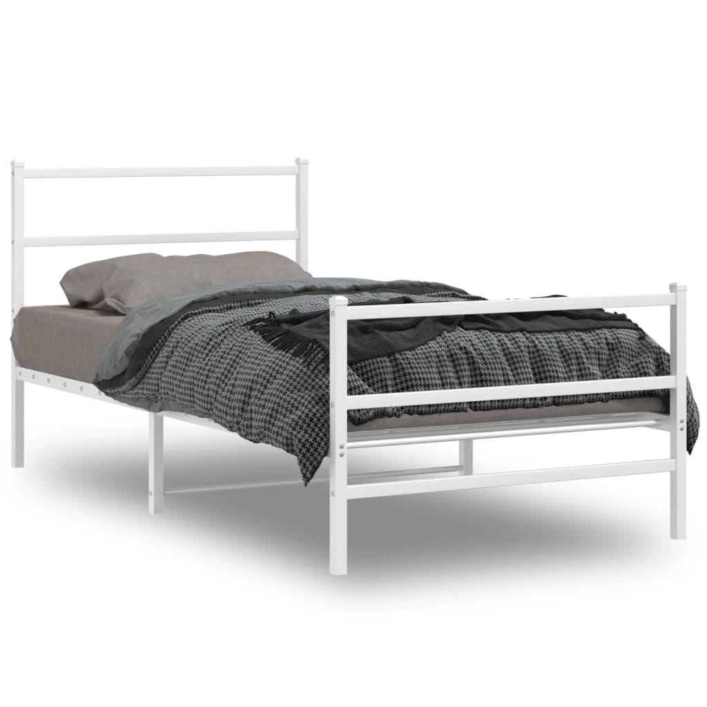 Metalni okvir kreveta uzglavlje i podnožje bijeli 107×203 cm Kreveti i dodaci za krevete Naručite namještaj na deko.hr