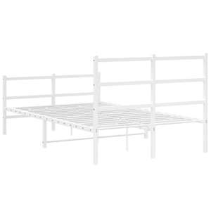 Kovový rám postele s hlavovým a nožním čelem bílý 120 x 190 cm - obrázek 7