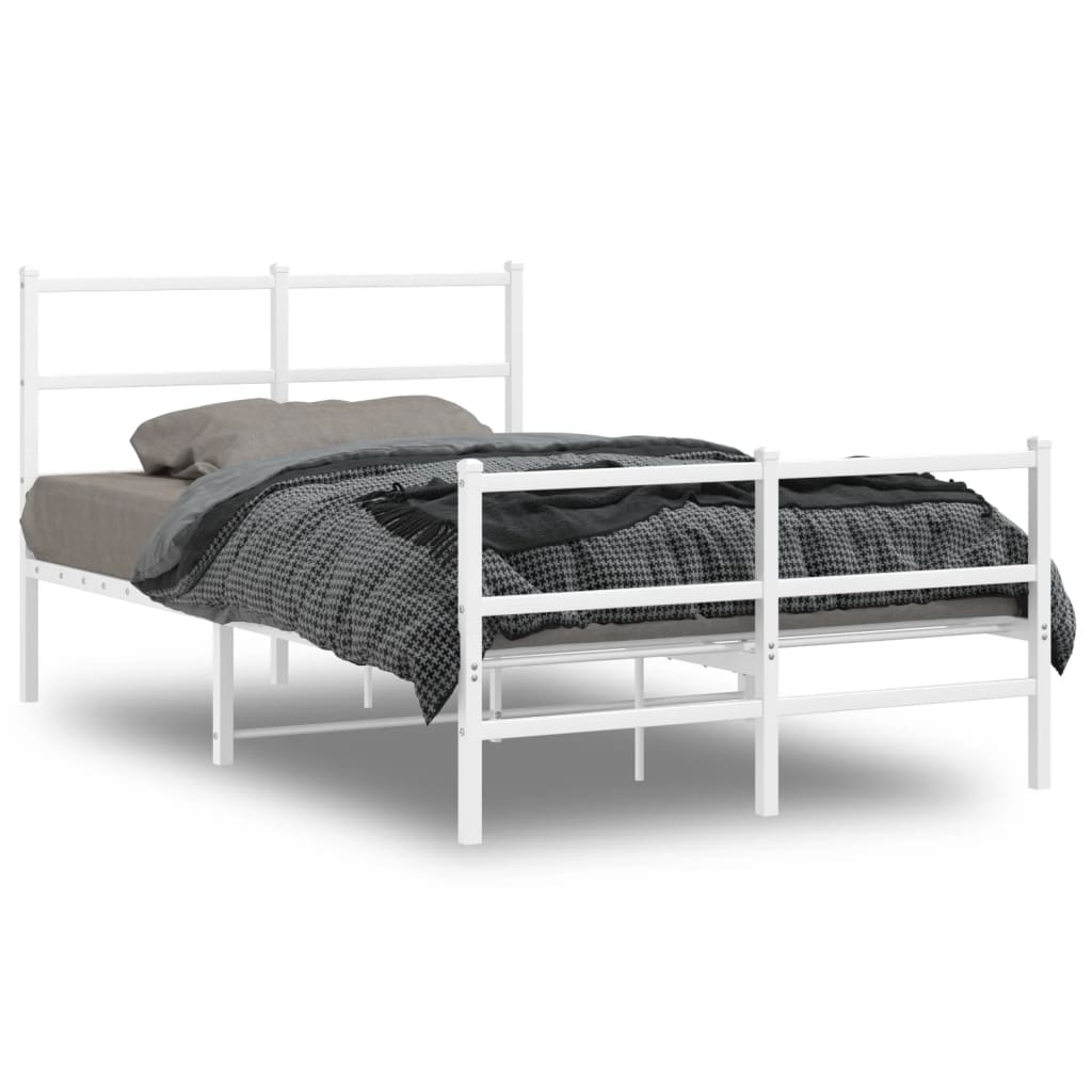Metalni okvir kreveta uzglavlje i podnožje bijeli 120×200 cm Kreveti i dodaci za krevete Naručite namještaj na deko.hr
