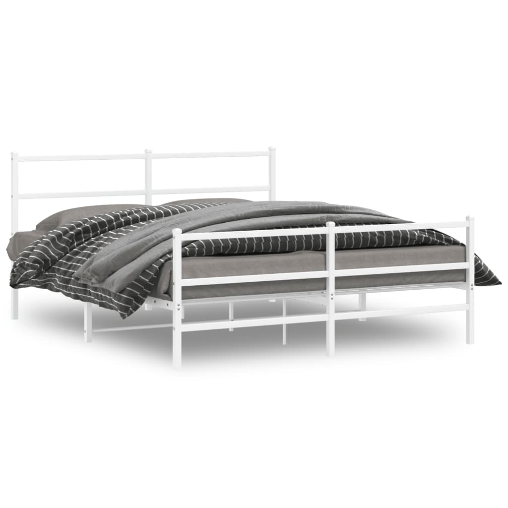 Metalni okvir kreveta uzglavlje i podnožje bijeli 150 x 200 cm Kreveti i dodaci za krevete Naručite namještaj na deko.hr