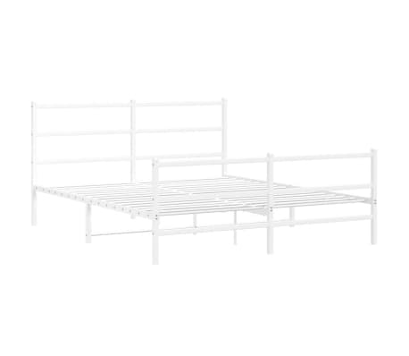 vidaXL Cadru pat metalic cu tăblie de cap/picioare&nbsp;, alb, 160x200 cm