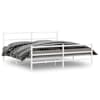 vidaXL metallist voodiraam peatsi ja jalutsiga, valge, 183x213 cm