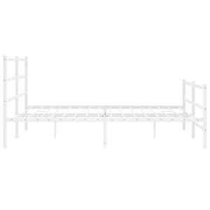 Kovový rám postele s hlavovým a nožním čelem bílý 200 x 200 cm - obrázek 6
