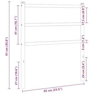 Kovové náhradní čelo postele bílé 80 cm - obrázek 5