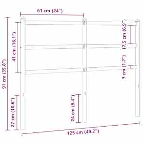Kovové náhradní čelo postele bílé 120 cm - obrázek 5