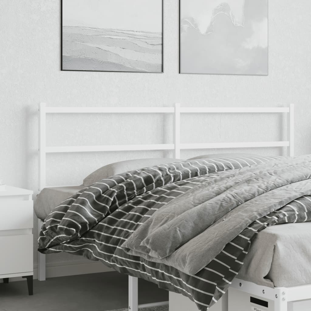 vidaXL Tête de lit métal blanc 160 cm