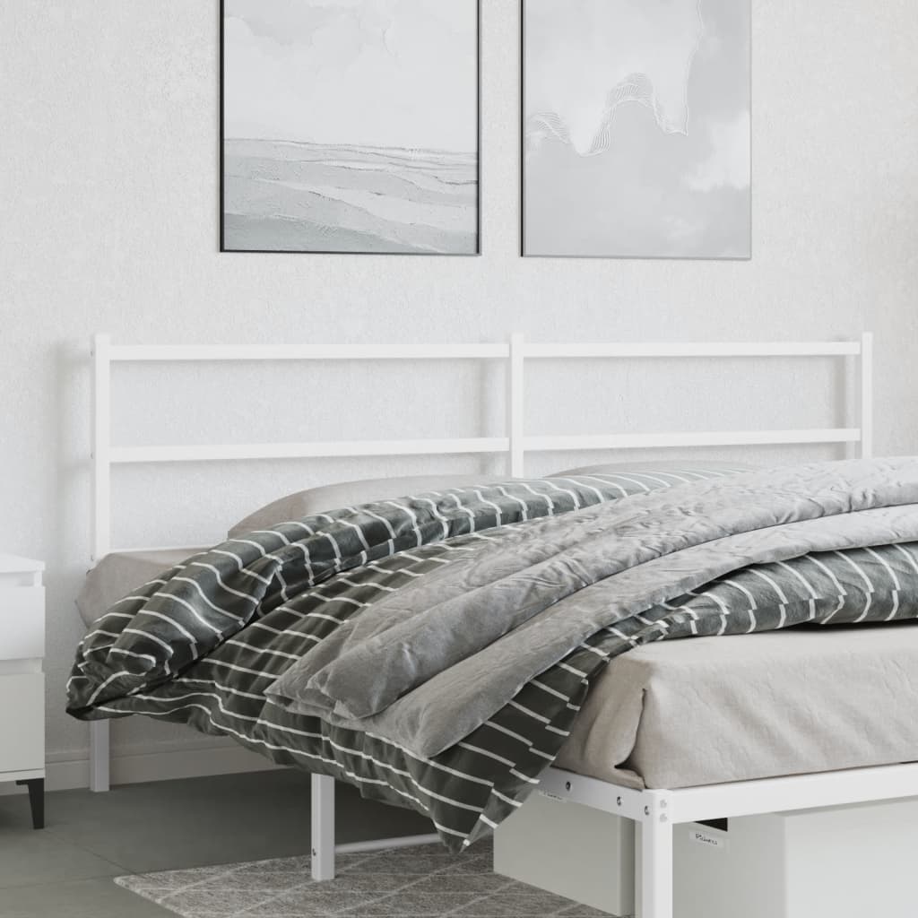 vidaXL Kopfteil Metall Weiß 200 cm