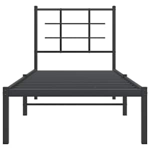 Kovový rám postele s čelem černý 75 x 190 cm - obrázek 5