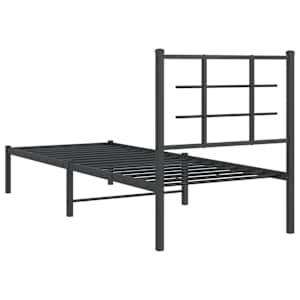 Kovový rám postele s čelem černý 75 x 190 cm - obrázek 7
