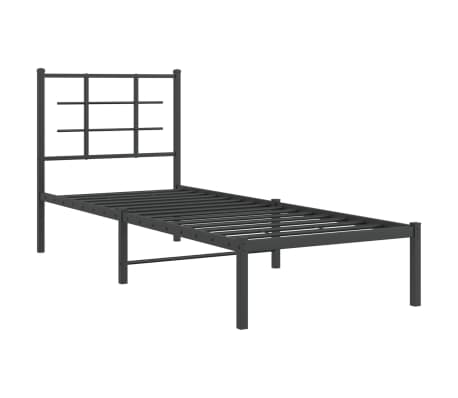 vidaXL Bedframe met hoofdbord metaal zwart 80x200 cm