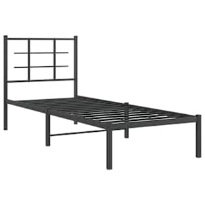vidaXL Bedframe met hoofdbord metaal zwart 80x200 cm