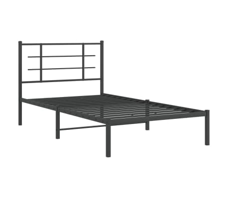 vidaXL Metallinen s&auml;ngynrunko p&auml;&auml;dyll&auml; musta 100x190 cm