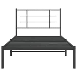 Kovový rám postele s čelem černý 100 x 200 cm - obrázek 5