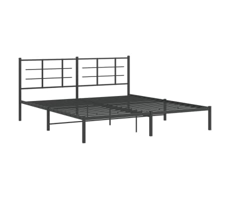 vidaXL Cadre de lit m&eacute;tal sans matelas et t&ecirc;te de lit noir 180x200 cm