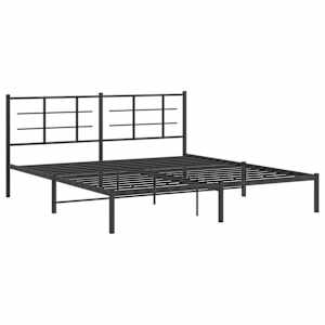 vidaXL Cadre de lit m&eacute;tal sans matelas et t&ecirc;te de lit noir 180x200 cm