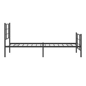 Kovový rám postele s hlavovým a nožním čelem černý 90 x 200 cm - obrázek 6