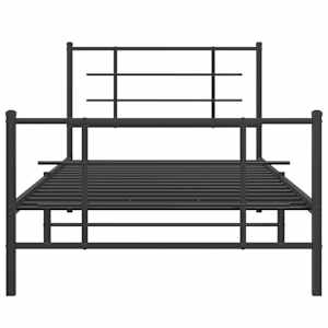 Kovový rám postele s hlavovým a nožním čelem černý 100 x 200 cm - obrázek 5