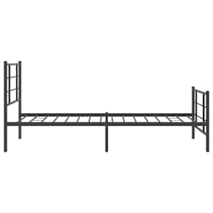 Kovový rám postele s hlavovým a nožním čelem černý 107 x 203 cm - obrázek 6