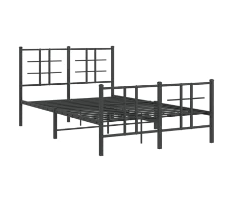 vidaXL Bedframe met hoofd- en voeteneinde metaal zwart 120x200 cm
