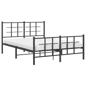 Kovový rám postele s hlavovým a nožním čelem černý 140 x 190 cm - obrázek 4