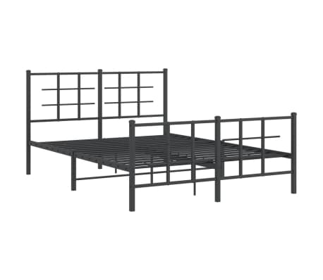 vidaXL Metal Bed Frame without Mattress with Footboard Black 140x200cm
