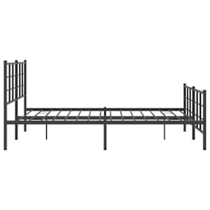 Kovový rám postele s hlavovým a nožním čelem černý 150 x 200 cm - obrázek 5