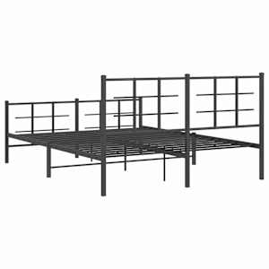 Kovový rám postele s hlavovým a nožním čelem černý 150 x 200 cm - obrázek 6