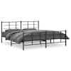 vidaXL metallist voodiraam peatsi ja jalutsiga, must, 183x213 cm