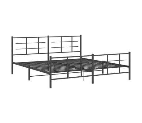 vidaXL Cadre de lit m&eacute;tal sans matelas avec pied de lit noir 200x200cm