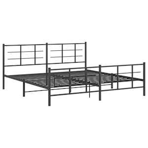 vidaXL Cadre de lit m&eacute;tal sans matelas avec pied de lit noir 200x200cm