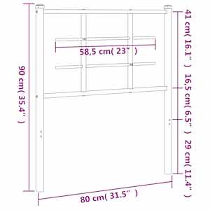 Kovové náhradní čelo postele černé 75 cm - obrázek 6