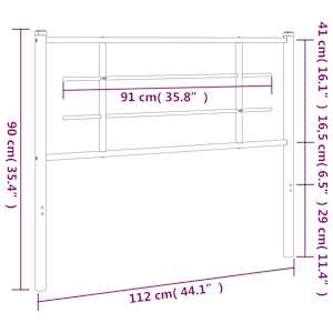 Kovové náhradní čelo postele černé 107 cm - obrázek 6