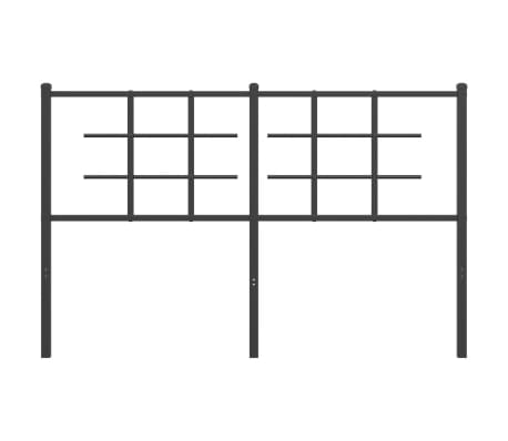 vidaXL Tăblie de pat metalică, negru, 135 cm