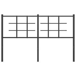 vidaXL Tăblie de pat metalică, negru, 135 cm