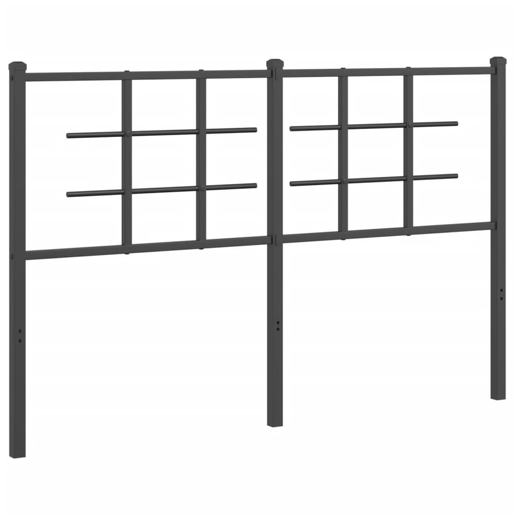 vidaXL Kovové čelo postele černé 140 cm