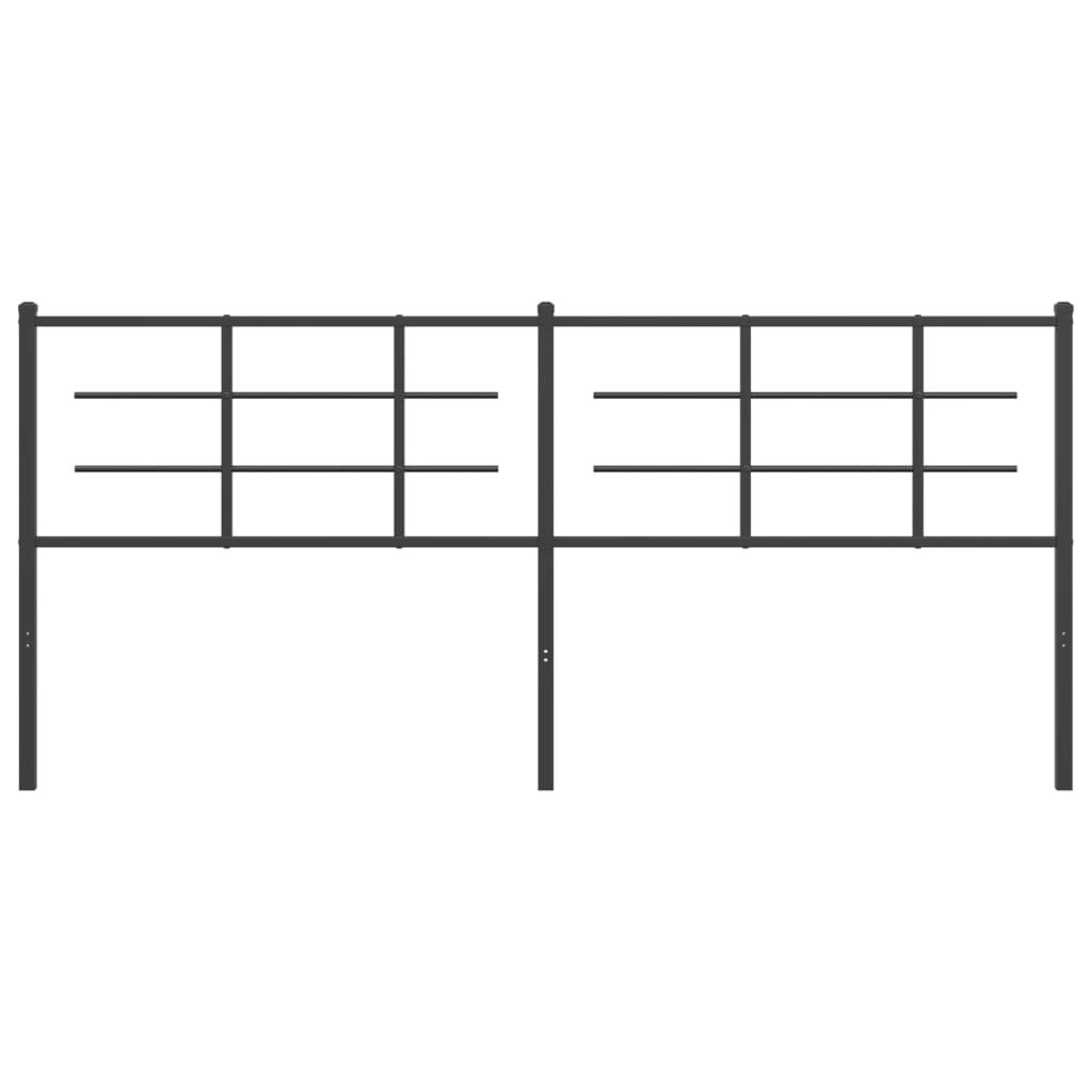 vidaXL Tăblie de pat metalică, negru, 200 cm